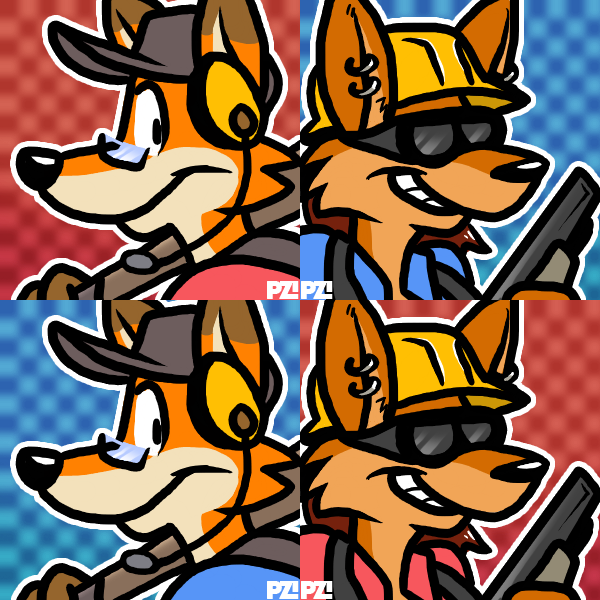 ear_piercing earring engineer_(team_fortress_2) eyewear fox foxydude glasses goggles gun hat icon mammal piercing portzebie ranged_weapon scout_(team_fortress_2) shotgun team_fortress_2 weapon zoe