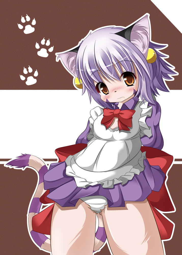 animal_ears artist_request blush bow cub cyber_connect_2 elh_meliz&#233;e elh_meliz&eacute;e elh_melizee feline female furry little_tail_bronx maid mammal panties skirt solatorobo solo standing subaryun tail underwear young