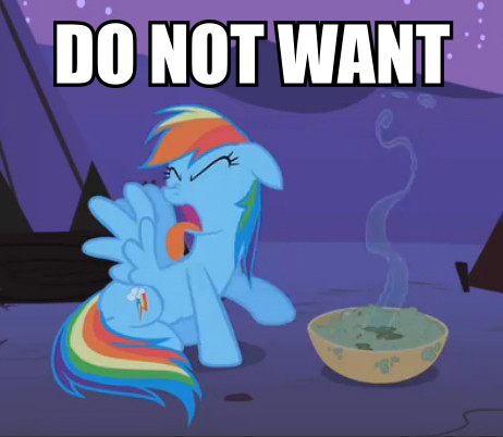 bowl cute do_not_want equine friendship_is_magic hasbro my_little_pony pegasus rainbow_dash soup tongue wings
