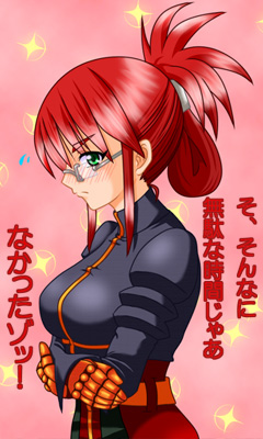 glasses gloves king_of_fighters lowres lyzer m.u.g.e.n mugen_(game) red_hair redhead snk