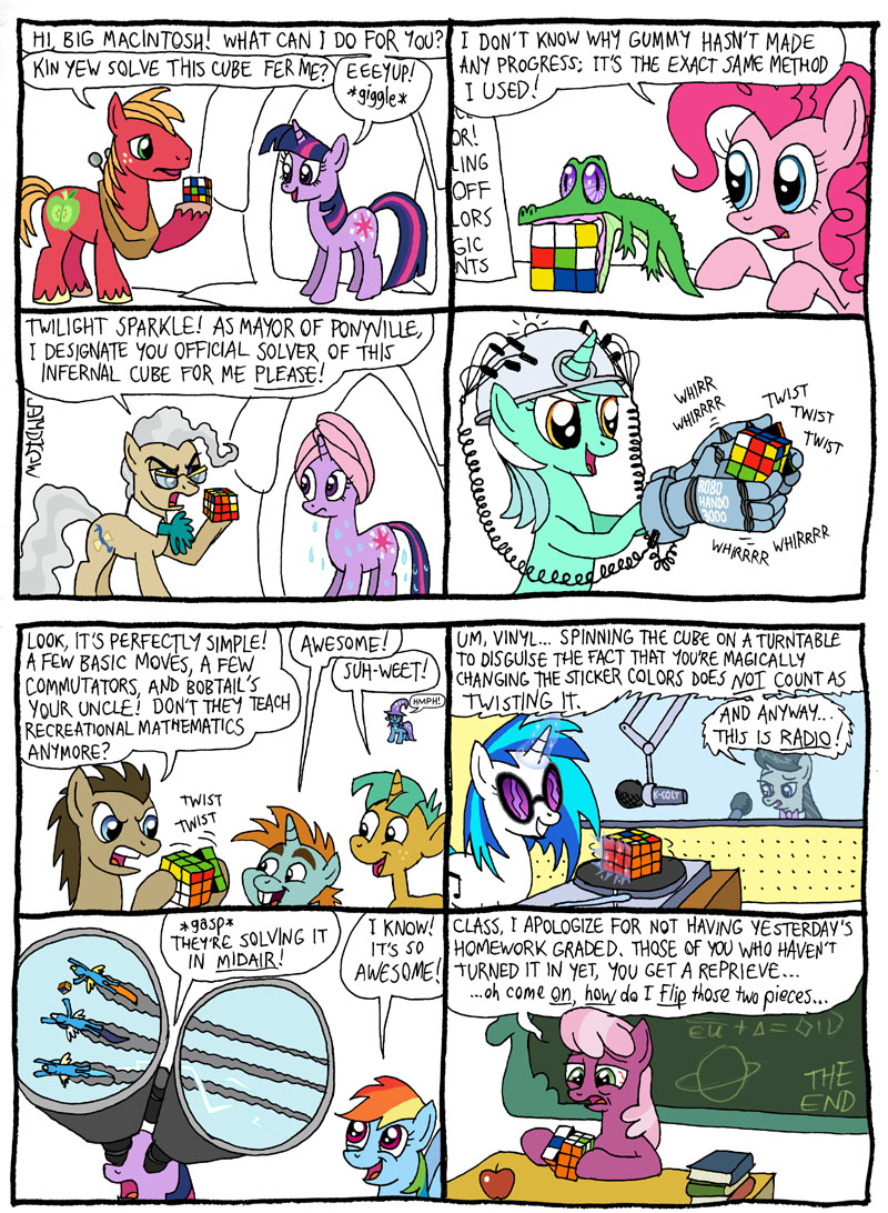 angry being_watched big_macintosh_(mlp) blue_fur cartoon cheating cheerilee_(mlp) comic confused cub cute cutie_mark dialog dialogue doctor_whooves_(mlp) draft_horse english_text equine eye_contact female feral friendship_is_magic fur gummy_(mlp) horn horse iygaparc jealous kinkyturtle looking_at_each_other lyra_heartstrings_(mlp) male mammal mayor_mare_(mlp) my_little_pony octavia_(mlp) pegasus pink_fur pinkie_pie_(mlp) pony rainbow_dash_(mlp) reptile rubik's_cube scalie smart snails_(mlp) snips_(mlp) teacher text timothy_fay trixie_(mlp) twilight_sparkle_(mlp) unicorn vinyl_scratch_(mlp) watching wings wonderbolts_(mlp) young