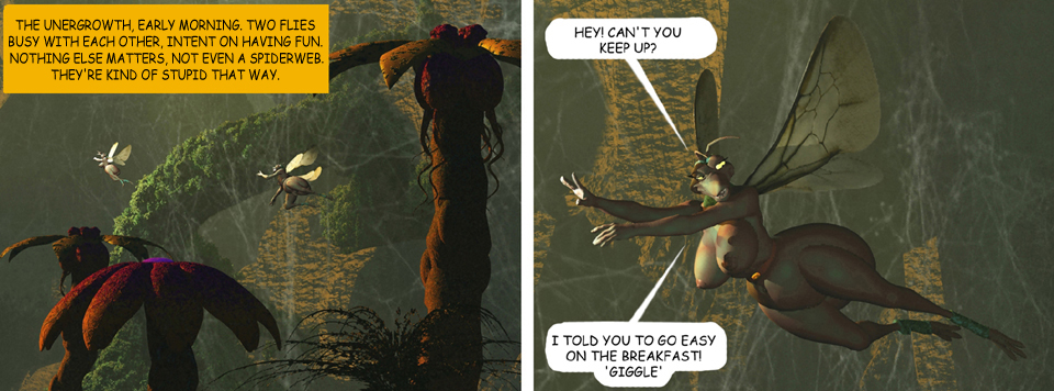 3d and big_breasts blasters boobs! breasts bugs bugsblasters_and_boobs! comic english_text female flying insect lorddarke male text tree wings wood