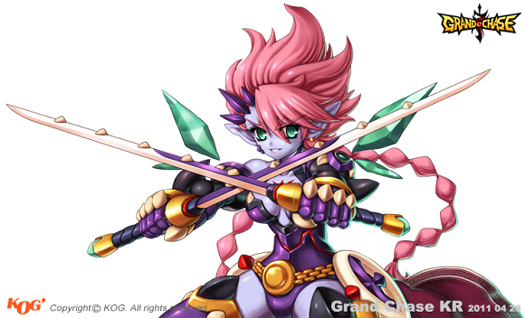 edna(grand_chase) grand_chase pink_hair sword tagme