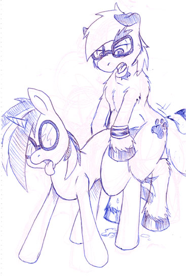 cutie_mark dripping duo equine eyewear female feral friendship_is_magic from from_behind glasses horn horse male mammal monochrome my_little_pony penetration pince-nez pony sean_blackthorne seanblackthorne_(artist) sex straight tail unicorn vinyl_scratch_(mlp)