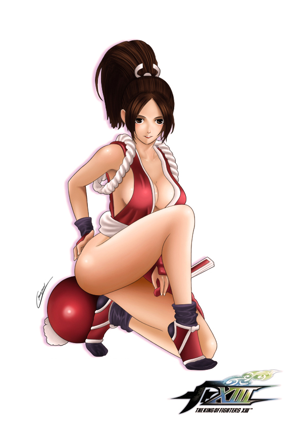 breasts fan fatal_fury king_of_fighters king_of_fighters_xiii large_breasts official_art ponytail shiranui_mai snk solo