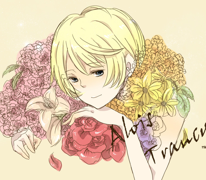 alois_trancy boy flower kuroshitsuji male male_focus solo