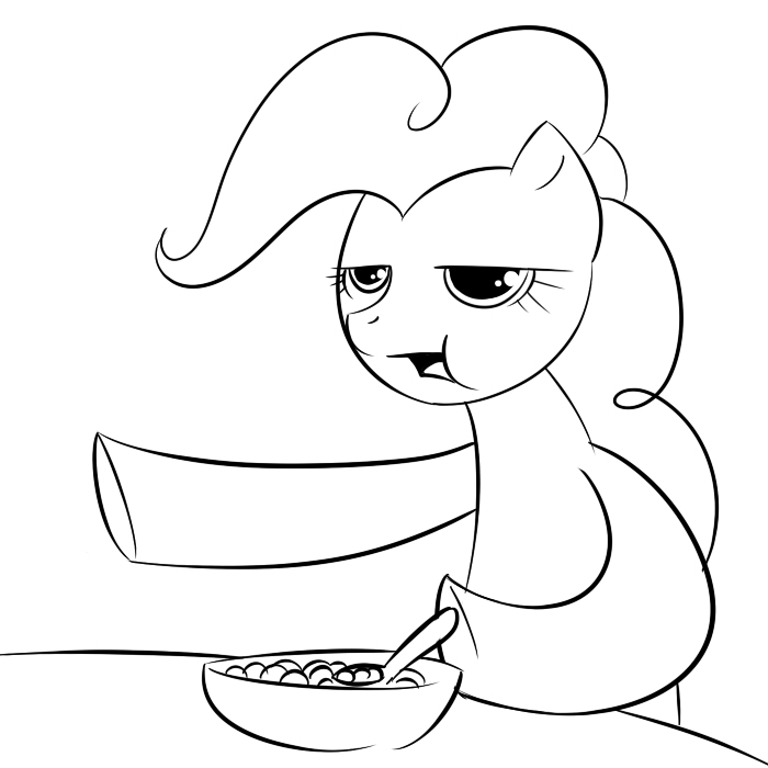 bowl cereal equine female feral friendship_is_magic horse kloudmutt mammal my_little_pony pinkie_pie pinkie_pie_(mlp) pony reaction_image sitting solo