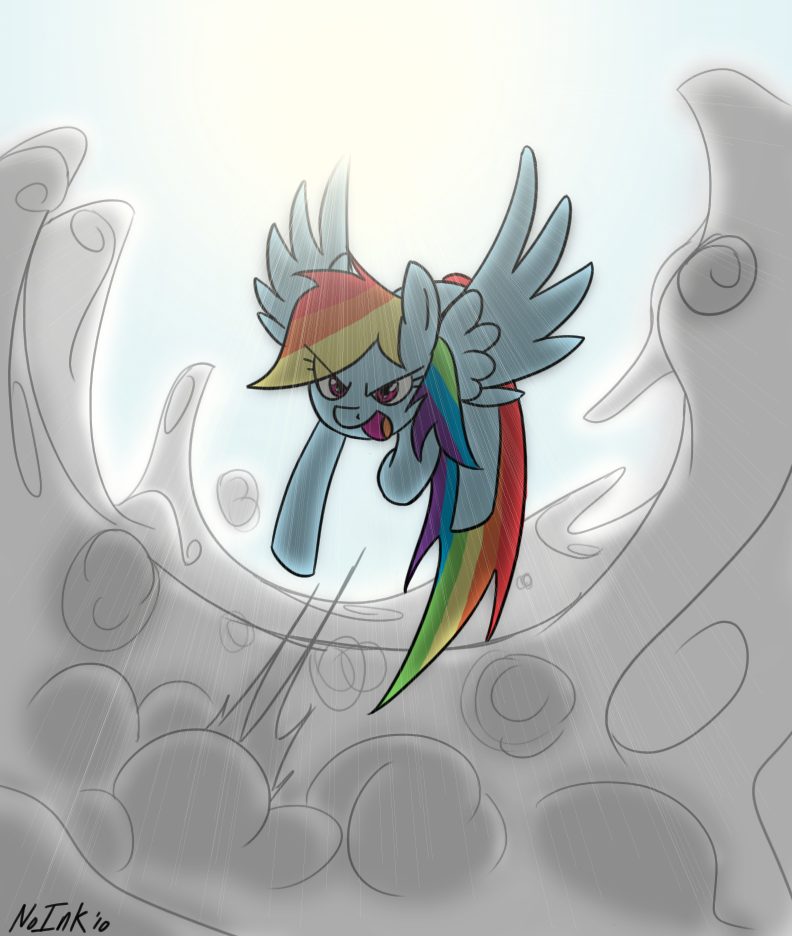 blue_fur cloud clouds cyan_body equine female feral flying friendship_is_magic fur hair horse light_blue_body mammal multi-colored_hair my_little_pony no-ink noink pegasus pink_eyes pony rainbow_dash rainbow_dash_(mlp) rainbow_hair solo sun wings