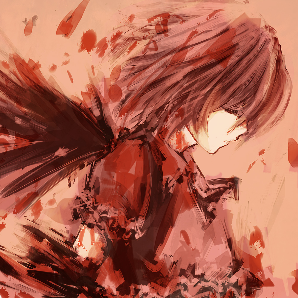 closed_eyes mark_(heaven) pink profile remilia_scarlet short_hair solo touhou upper_body wings