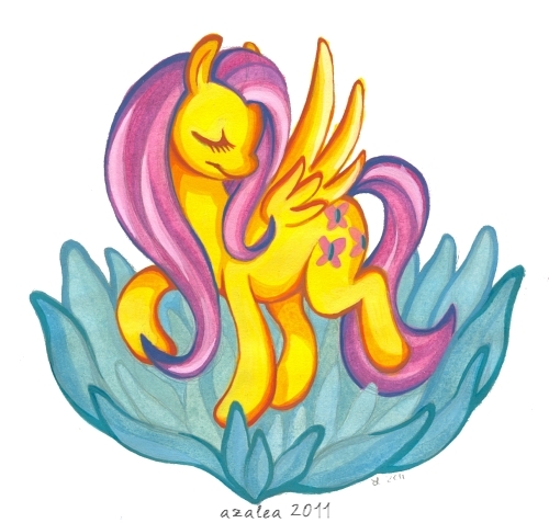 cutie_mark equine eyes_closed female feral flower fluttershy_(mlp) friendship_is_magic hair horse mammal my_little_pony pegasus pink_hair pony solo wings