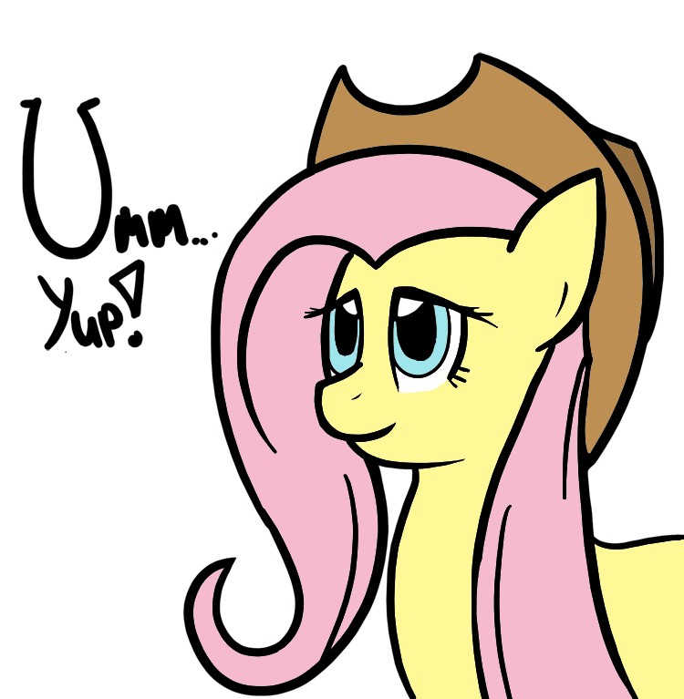 cute english_text equine eyelashes female feral fluttershy_(mlp) friendship_is_magic fur hair hat horse mammal my_little_pony pegasus pink_hair pony solo text wings yellow_fur