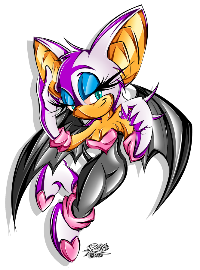 bat blue_eyes boots breasts cleavage clothed clothing female gloves hair half-closed_eyes mammal r_no rouge_the_bat sega solo sonic_(series) tail white white_clothing white_hair wings