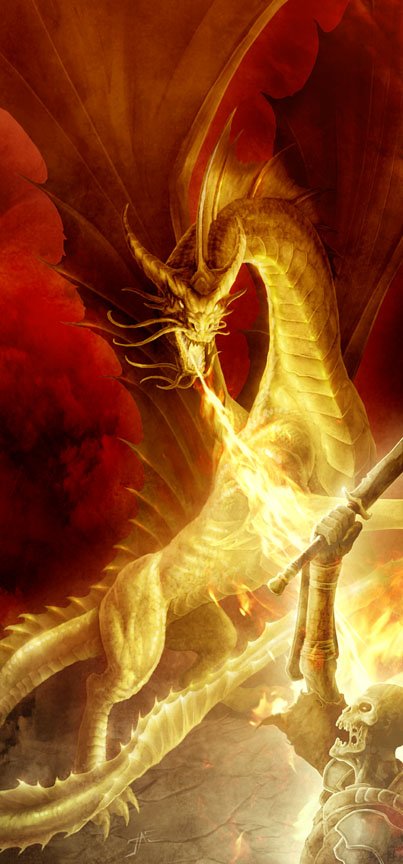 breath_weapon dragon feral fight fire fire_breathing gold horn jason_engle sword undead warrior weapon wings