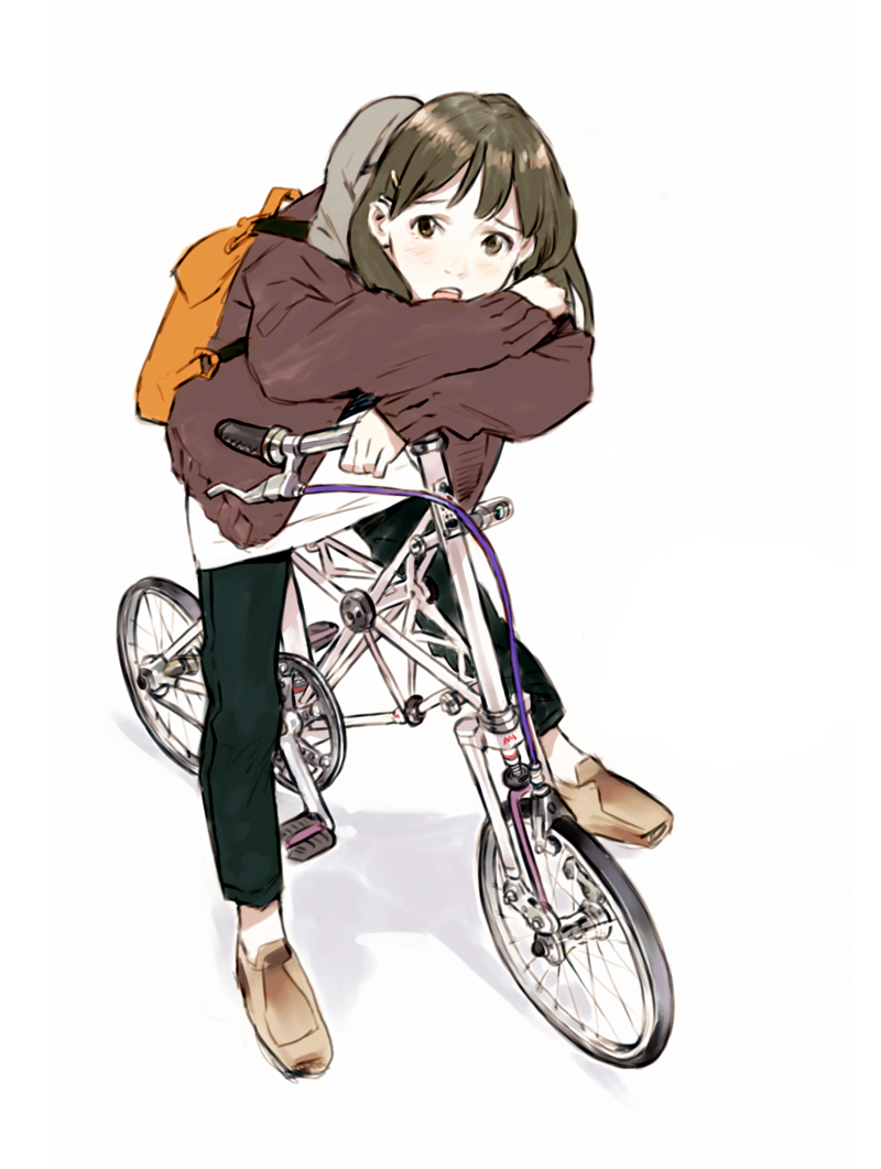 backpack bad_id bad_pixiv_id bag bicycle ground_vehicle moulton original solo sweater