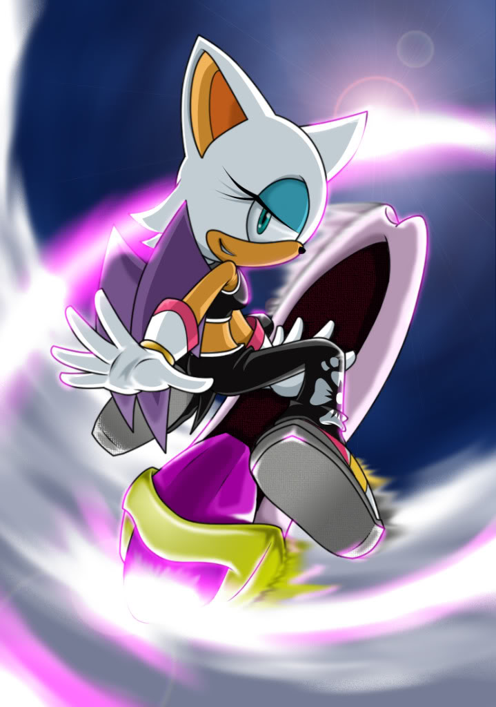 clothing extreme_gear female gloves hair half-closed_eyes looking_at_viewer mammal midriff pants puretails rouge_the_bat sega solo sonic_(series) sonic_riders teal_eyes white white_clothing white_hair wings