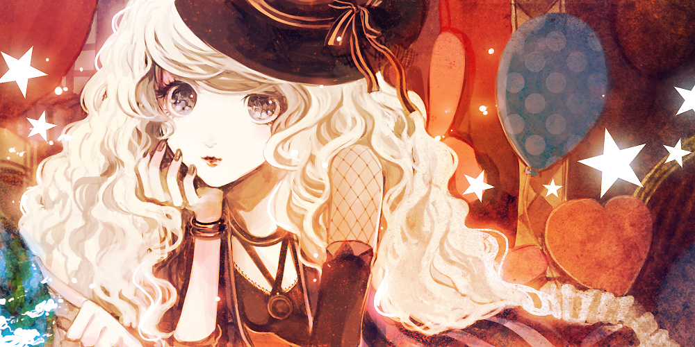 bow elbow_gloves gloves hat long_hair original solo uno_(colorbox)