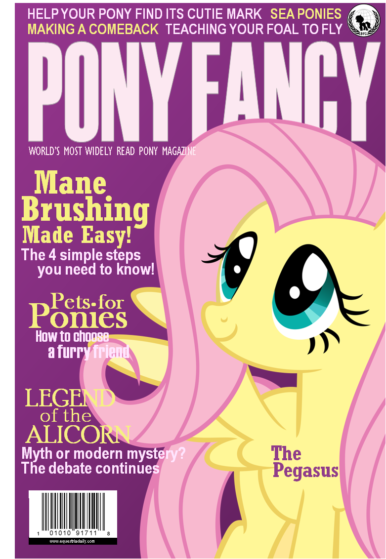 blue_eyes cover cute english_text equine female feral fluttershy_(mlp) friendship_is_magic hair horse magazine magazine_cover mammal my_little_pony pegasus pink_hair pony solo text unknown_artist wings