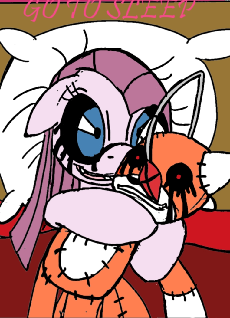 bed blue_eyes colored creepy crossover doll equine female friendship_is_magic fur hair horse hug jemylover mammal moonveil my_little_pony pillow pink_fur pink_hair pinkamena_(mlp) pinkie_pie_(mlp) pony sega solo sonic_(series) sonic_series soul_devouring_eyes tails_doll zalgo_eyes