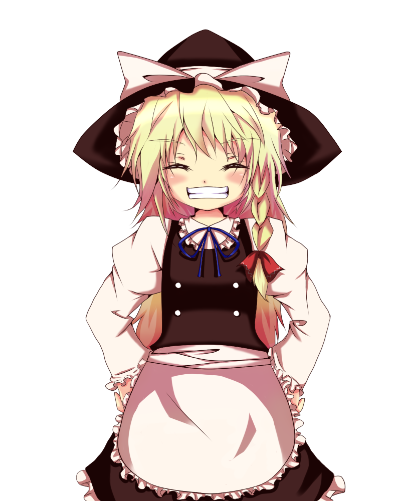 bad_id bad_pixiv_id blonde_hair grin hat huleito kirisame_marisa smile solo touhou witch witch_hat