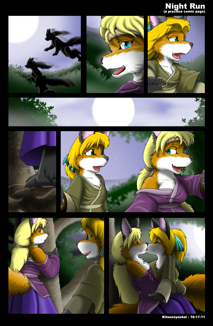 canine comic female fox kitsune kitsune_youkai male mammal multiple_tails sibling siblings tail