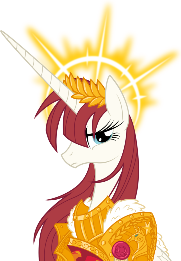 alicorn armor blue_eyes equine female friendship_is_magic hair horn horse lauren_faust_(character) long_hair my_little_pony pegacorn pony red_hair solo source_request unknown_artist wings