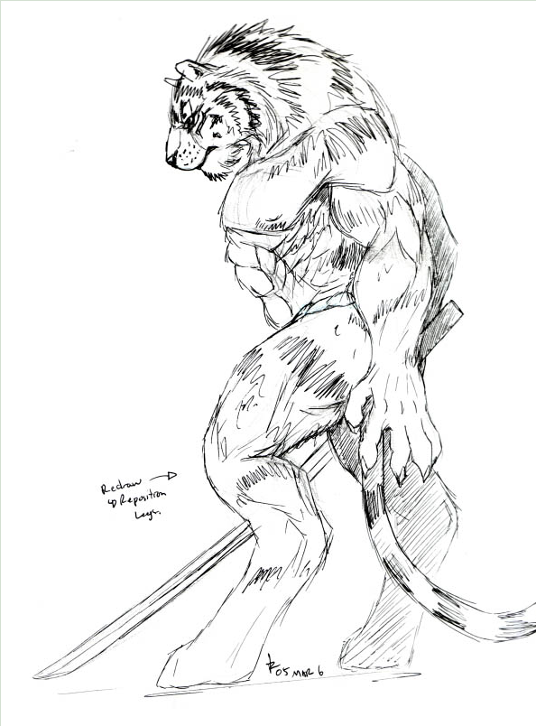 black_and_white feline greyscale katana male mammal monochrome muscles nude rwolf solo sword tiger weapon