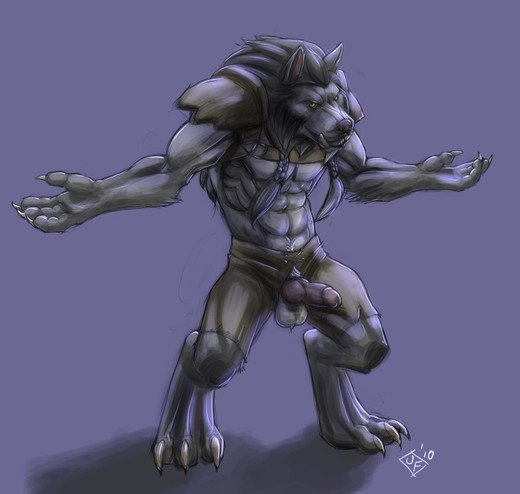 balls biceps canine claws clothing come_at_me_bro knot male mammal muscles paws pecs penis rrowdybeast shorts shrug silver_fenrir solo video_games warcraft were werewolf wolf worgen
