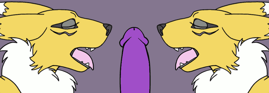 animated canine digimon disembodied_penis edit eyes_closed fox fur licking male mammal markings oral oral_sex ouisch penis penis_licking plain_background purple_penis renamon sex tongue white_fur yellow_fur