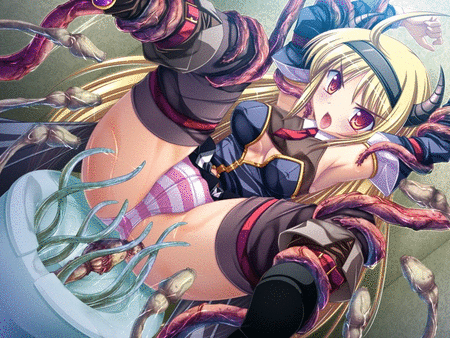 animated animated_gif armpits arms_up double_penetration electrocution helpless lowres lusterise panties panties_aside peeing restrained rolleyes rolling_eyes saikyou_mahou_shoujo_arina spread_legs tentacle toilet underwear