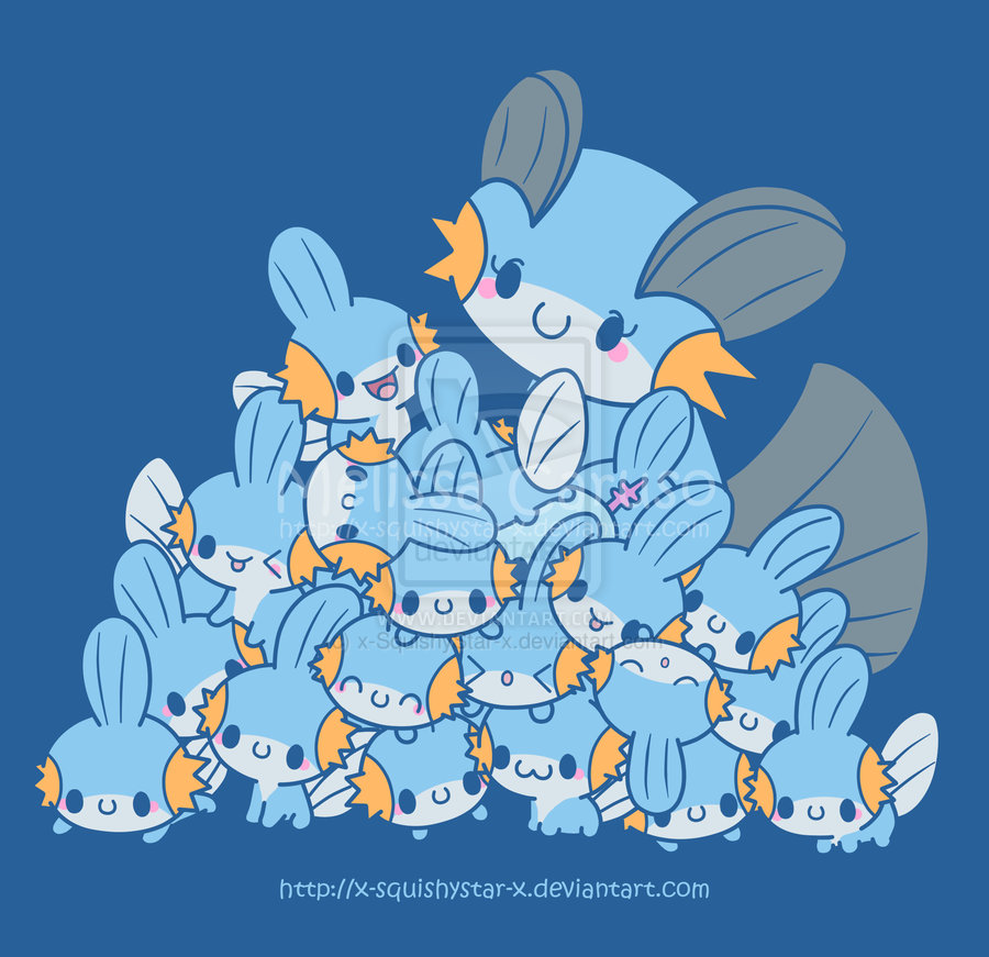 :3 annoying_watermark baby blue_background blush c: group melissa_caruso mother mudkip nintendo one_eye_closed parent plain_background pok&#233;mon pok&eacute;mon sleeping smile swampert video_games watermark wink wooper young