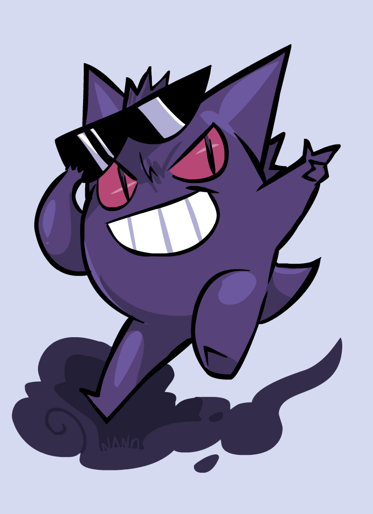 eyewear gengar ghost nanojam nintendo pok&#233;mon pok&eacute;mon solo spirit sunglasses undead video_games