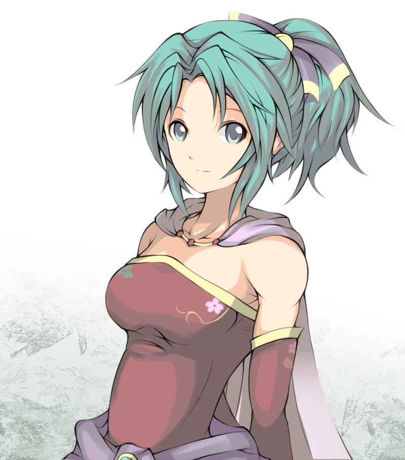 bad_id bad_pixiv_id bare_shoulders cape dissidia_012_final_fantasy dissidia_final_fantasy final_fantasy final_fantasy_vi green_eyes green_hair kanten_(kanten328) long_hair ponytail smile solo tina_branford