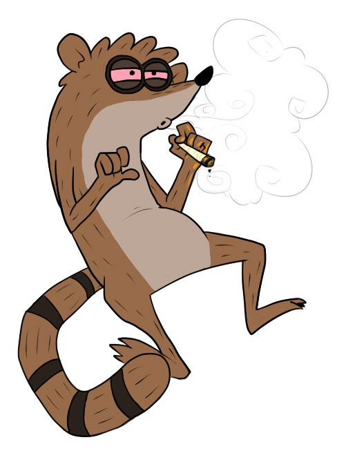 cigarette drugs holly_massey male mammal marijuana raccoon regular_show rigby smoking solo tail