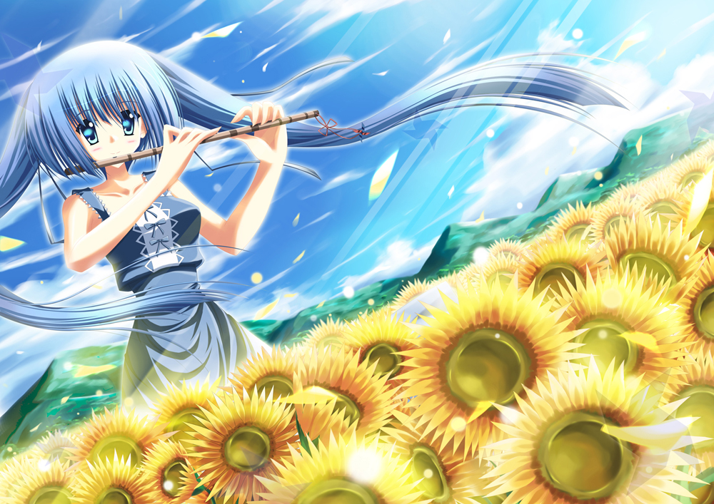 blue_eyes blue_hair h2o_footprints_in_the_sand kohinata_hayami solo twintails