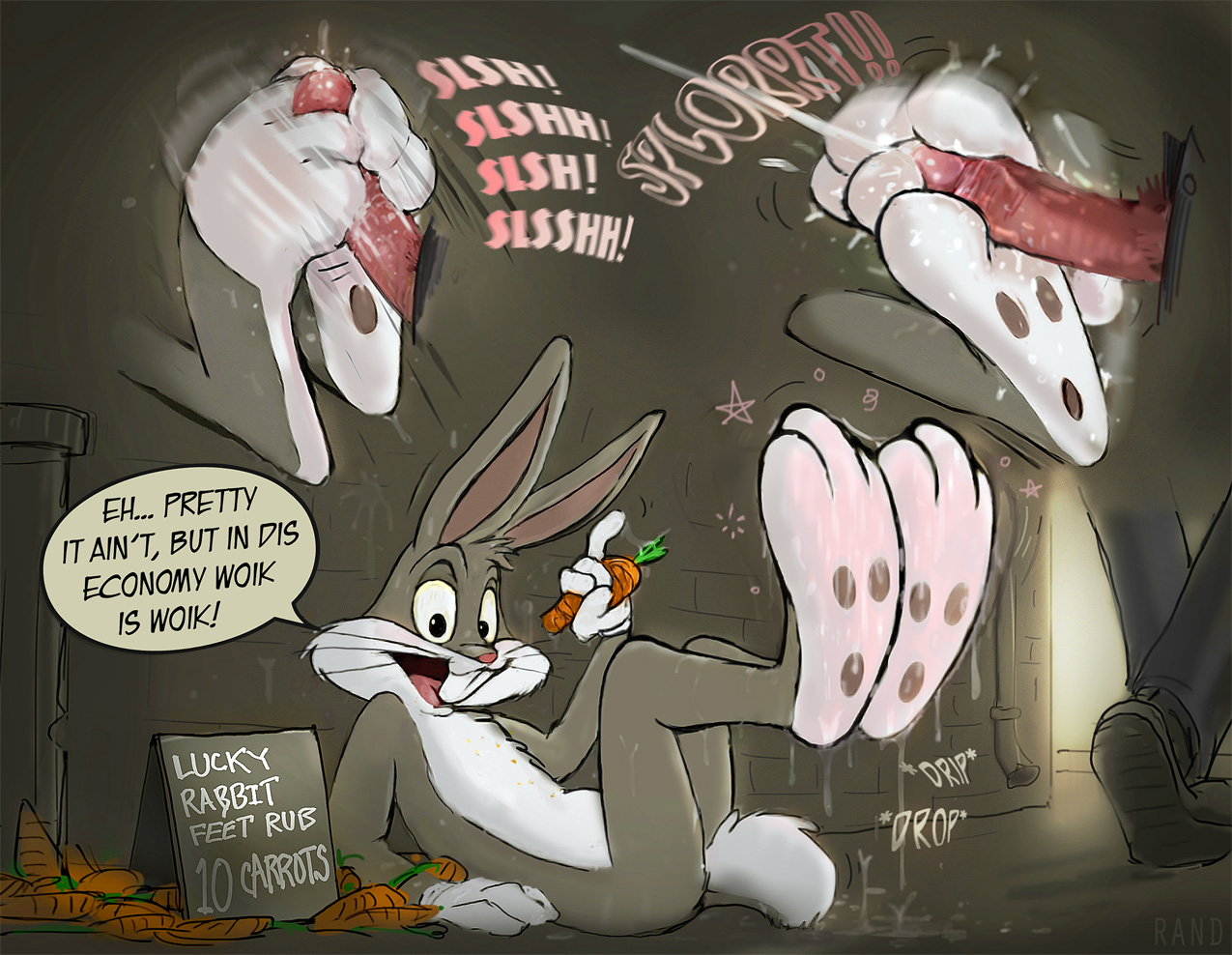 The Big ImageBoard (TBIB) - anthro bugs bunny cum duo foot fetish footjob  gay humor lagomorph looney tunes male mammal paws penis rabbit rand sex  warner brothers | 2209094