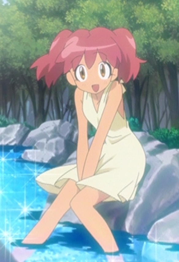 dress hinata_natsumi keroro_gunsou smile sun_dress sundress tree trees water