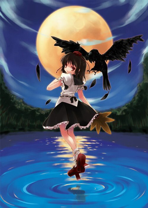 geta looking_at_viewer nagisa_honoka shameimaru_aya solo tengu-geta touhou