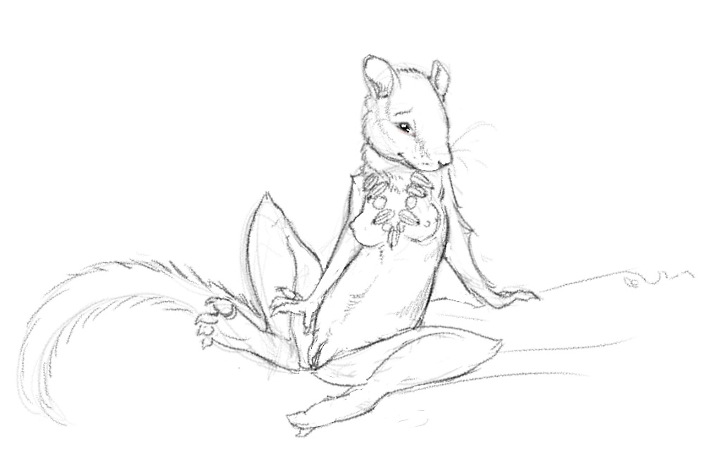 anthro breasts chipmunk female mammal necklace nipples nude pussy rodent sketch solo spread_legs spreading tryst_entangled