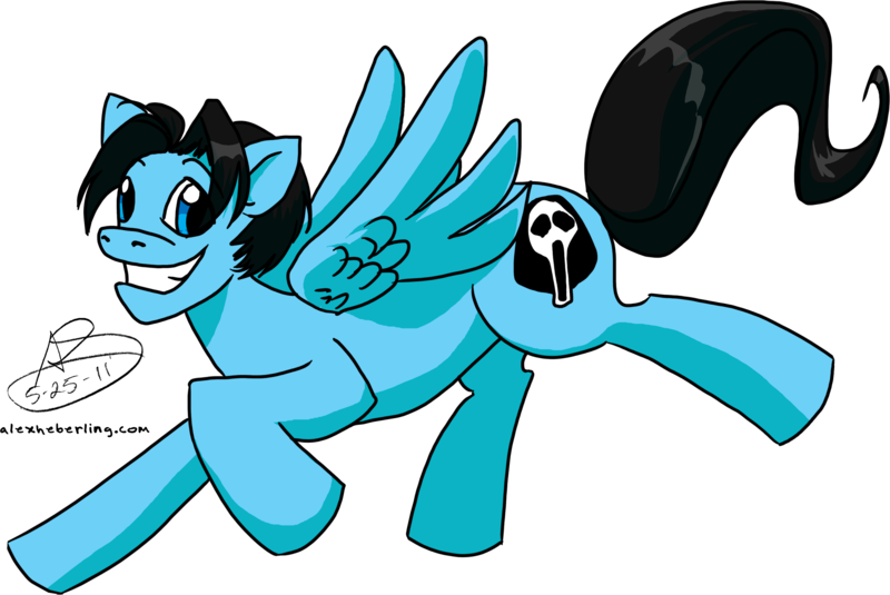 alpha_channel black_hair blue blue_body blue_eyes cutie_mark equine friendship_is_magic hair horse male mammal my_little_pony noah_"the_spoony_one"_antwiler pegasus plain_background ponification pony smile spoony tail the_spoony_experiment transparent_background wings