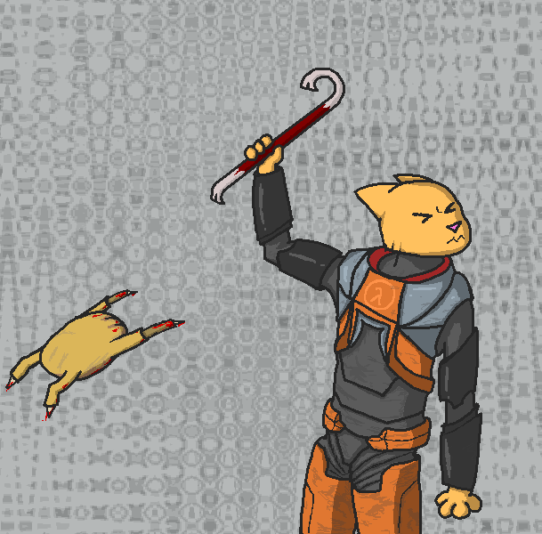 2011 crossover crowbar feline female gordon_freeman half-life headcrab katia_managan khajiit mammal noxid oblivion prequel the_elder_scrolls the_elder_scrolls_iv:_oblivion video_games weapon