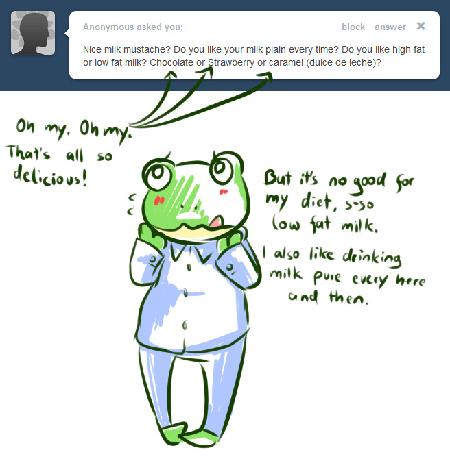 amphibian anthro ask_blog barefoot blue_bottomwear blue_button_down_shirt blue_clothing blue_pajamas blue_pants blue_shirt blue_topwear blush bottomwear button_down_shirt clothing dialogue english_text feet frog green_body green_skin green_text licking licking_lips male nintendo pajamas pants shirt simple_background slippy_o'donnell slippy_toad solo star_fox text tongue tongue_out topwear tumblr white_background