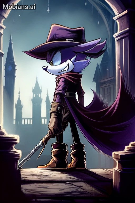 ai_generated anthro bloodborne city city_background cityscape clothed clothing cowboy_hat dipodid fang_the_hunter fromsoftware fully_clothed hair hat headgear headwear ia jerboa male mammal melee_weapon night pivoted_ears purple_hair raxraq rear_view rodent sega shaded solo sonic_the_hedgehog_(comics) sonic_the_hedgehog_(series) sony_corporation sony_interactive_entertainment weapon