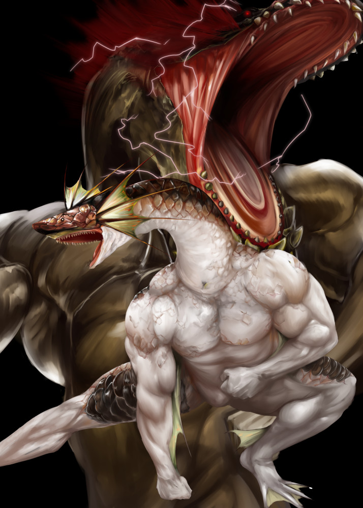 monster_hunter muscle no_humans plesioth