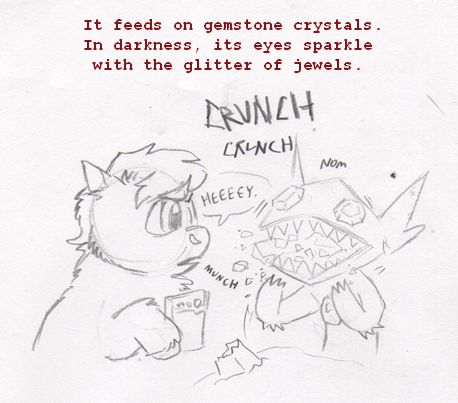 2024 ambiguous_gender crunch dialogue duo eating federalchemical1728 feral fluffy_pony fluffy_pony_(species) frown fur gem generation_3_pokemon graphite_(artwork) greyscale holding_object holding_pokedex hooves low_res mammal mane monochrome nintendo open_mouth pencil_(artwork) pokedex pokemon pokemon_(species) red_text sableye sharp_teeth simple_background sketch snout sound_effects speech_bubble teeth text traditional_media_(artwork) unguligrade white_background