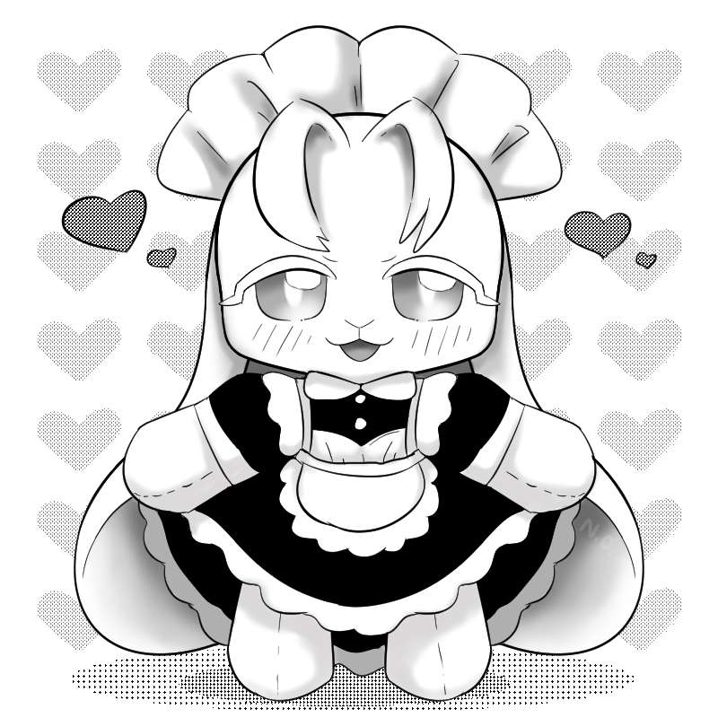 clothing colanukl doll female humanoid lagomorph leporid long_ears maid_uniform mammal plushie rabbit solo stitch_(sewing) uniform