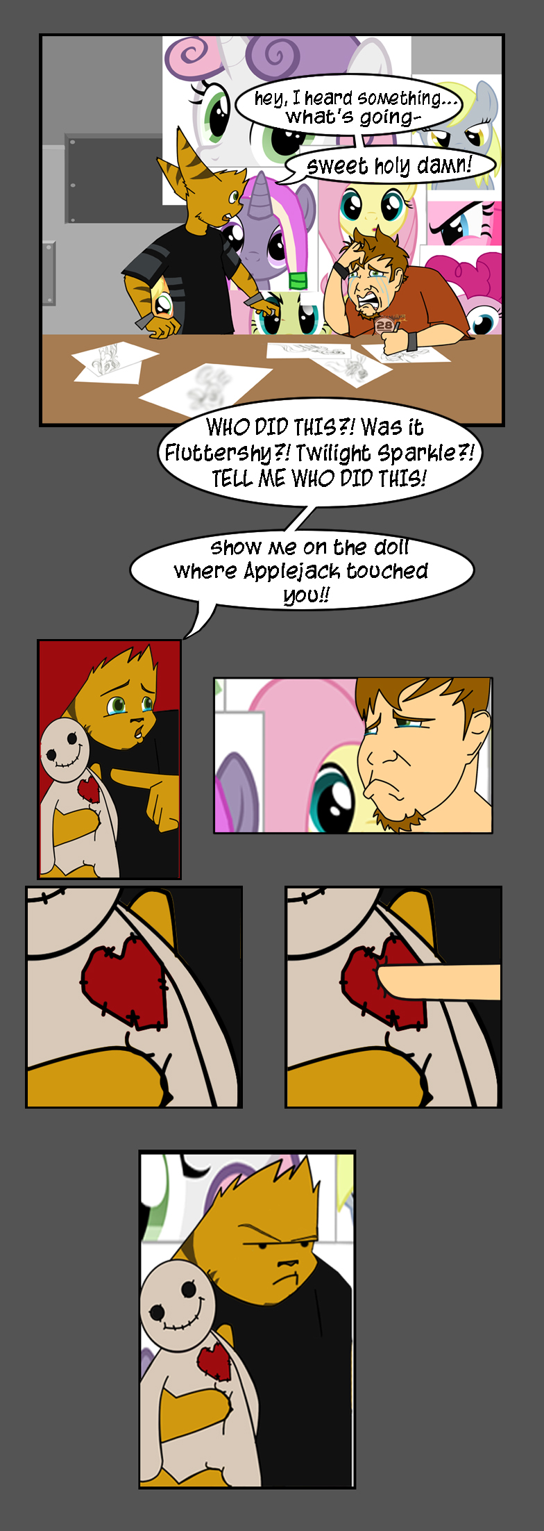 applejack_(mlp) artist brony comic creating_art crying derpy derpy_hooves_(mlp) doll drawing eight eightysix equine female fluttershy_(mlp) friendship_is_magic horn horse humor lombax male mammal my_little_pony pinkie_pie_(mlp) pinky_pie pony rarity_(mlp rarity_(mlp) ratchet_and_clank sweetie_belle_(mlp) unicorn