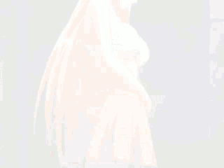 1girl animated animated_gif animation bare_shoulders blonde_hair blue_eyes bra breasts collarbone datsuijan elf_all_stars_datsuijan_3 hand_on_hip indoors legs lingerie long_hair looking_at_viewer lowres navel panties qvga sharon skirt skirt_pull solo standing underboob underwear undressing wall white_bra white_panties words_worth