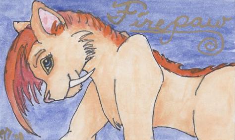 blue_eyes electric-ace feline female feral firepaw fur hair mammal orange orange_fur orange_hair plain_background sabertooth smilodon solo