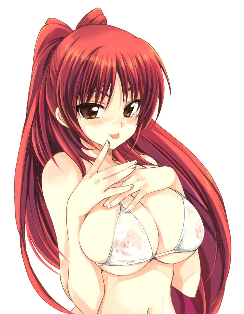 bikini cleavage kousaka_tamaki qp:flapper sakura_koharu see_through swimsuits to_heart to_heart_2 wet_clothes