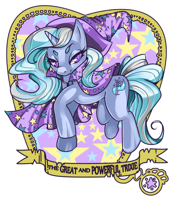 animal_ears cutie_mark english_text equine female feral friendship_is_magic hair hat horn horse mammal milkydayy my_little_pony pony purple_eyes solo star tail text trixie_(mlp) two_tone_hair unicorn wizard_hat